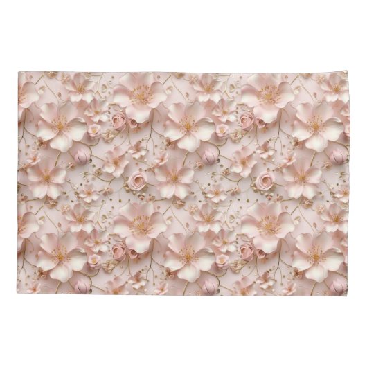 Weich rosa Pastell floral Kissenbezug (Rückseite)