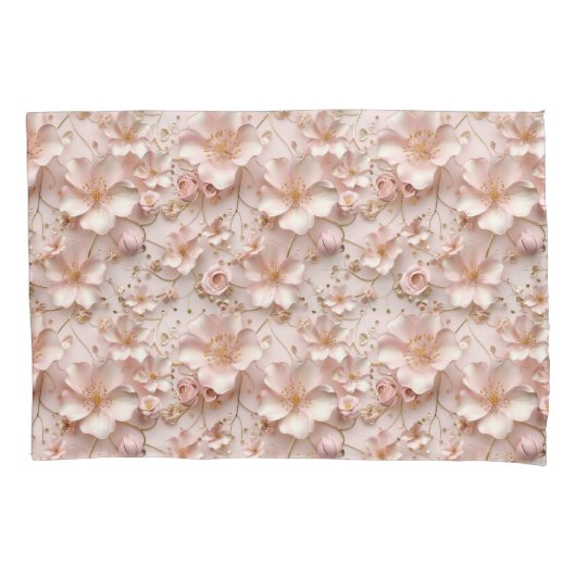 Weich rosa Pastell floral Kissenbezug (Vorderseite)