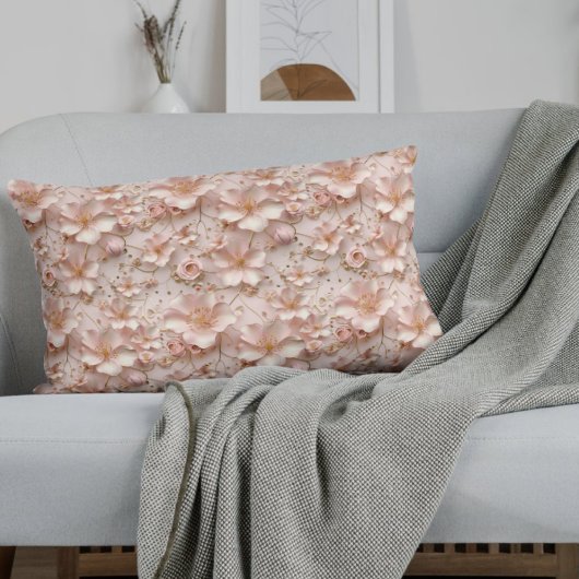 Weich rosa Pastell floral Kissenbezug