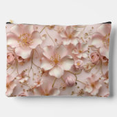 Weich rosa Pastell floral Zubehörtasche (Vorderseite)