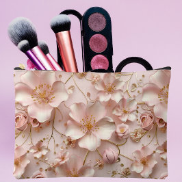 Weich rosa Pastell floral Zubehörtasche