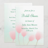 Weich rosa Pastell Tulips Brautparty Einladung (Vorne/Hinten)