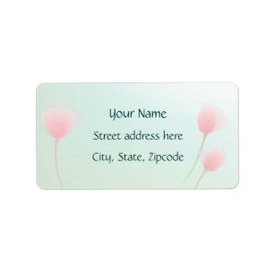 Weich rosa Pastell Tulips Hochzeit Adressaufkleber