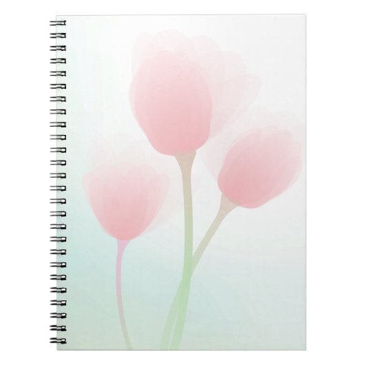 Weich rosa Pastell Tulips Hochzeit Notizblock (Vorderseite)