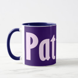 Weich rosa "Patricia" Name auf Reifenpüle, Violett Tasse