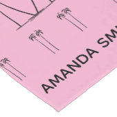 Weich rosa, Personalisiert, Kokospalmen der Silhou Kurzer Tischläufer (Ecke)