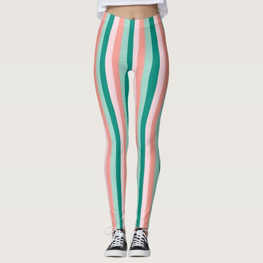 Weich rosa Pfirsich Bernstein Yucca und Arbor Gree Leggings (Vorderseite)