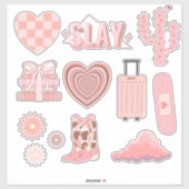 weich-rosa Preppy Aufkleber (Blatt)