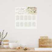 Weich rosa romantische Goldkalligraphie Poster (Küche)