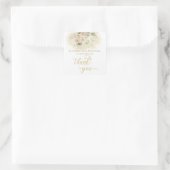 Weich rosa romantische Goldkalligraphie Quadratischer Aufkleber (Tasche)