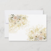 Weich rosa romantische Goldkalligraphie RSVP Karte (Rückseite)