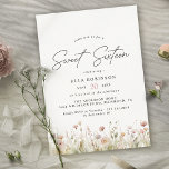 Weich rosa Rosa Blaush Delikate Blumensüß 16 Gebur Einladung<br><div class="desc">Elegante Einladungen zum 16. Geburtstag mit Aquarellbildern von Wildblumen. Pastel floral auf weiß. Die Rückseite ist rot,  rosa,  mit einem koordinierenden Muster.</div>