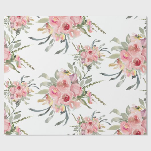 Weich rosa Rosa Elegante Hochzeit der Feminine Geschenkpapier (Flach)