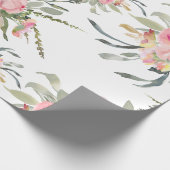 Weich rosa Rosa Elegante Hochzeit der Feminine Geschenkpapier (Ecke)