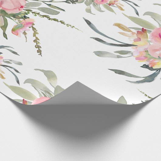 Weich rosa Rosa Elegante Hochzeit der Feminine Geschenkpapier (Ecke)