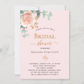 Weich rosa Rosa Rosa Brautparty Einladung (Vorderseite)