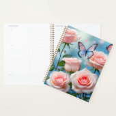 Weich rosa Rose Blume Blauer Schmetterling Planer (Anzeige)