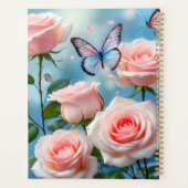 Weich rosa Rose Blume Blauer Schmetterling Planer (Rückseite)