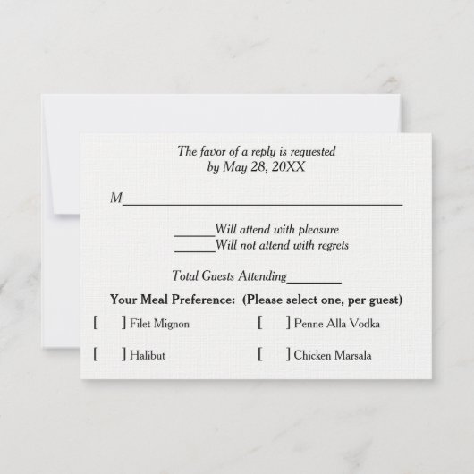 Weich rosa Rose Blume Silver Wedding RSVP (Rückseite)