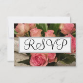 Weich rosa Rose Blume Silver Wedding RSVP Karte (Vorderseite)