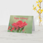 Weich rosa Rose Geburtstagkarte Karte (Gelbe Blume)