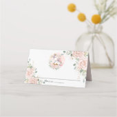 Weich Rosa Rose Niedlich Einhorn Platzkarte (Vorderseite)