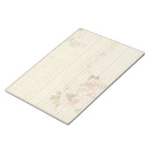 Weich rosa Rosen auf antikem Papier Notizblock (angewinkelt)