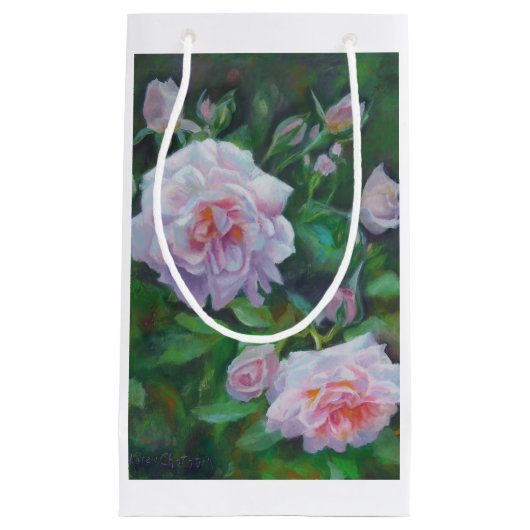 Weich rosa Rosen-Geschenk-Tasche Kleine Geschenktüte (Vorderseite)