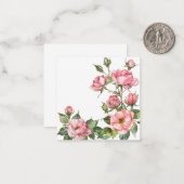 Weich rosa Rosen Mitteilungskarte (Vorderseite/Rückseite Beispiel)