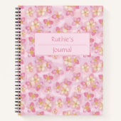 Weich rosa Rosen und Herz Journal Notizblock (Vorderseite)