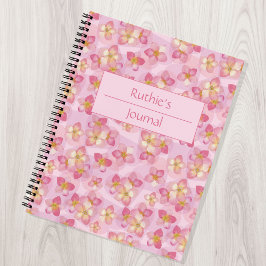Weich rosa Rosen und Herz Journal Notizblock
