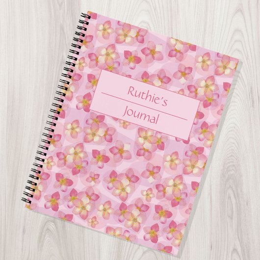 Weich rosa Rosen und Herz Journal Notizblock