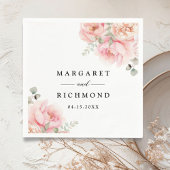 Weich rosa Rosengarten Blumenzehen Serviette