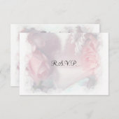 Weich rosa Roses Wedding RSVP (Vorne/Hinten)