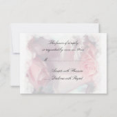 Weich rosa Roses Wedding RSVP Karte (Rückseite)