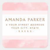 Weich rosa Rücksendeadressen-Aufkleber Quadratischer Aufkleber (Vorderseite)