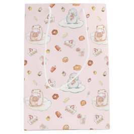 Weich rosa Schafe & Pinguin Nachtisch Muster Mittlere Geschenktüte