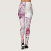 Weich rosa Shabby Chic Botanischer Garten Leggings (Rückseite)