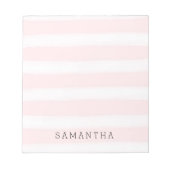 Weich rosa Streifen Wasserfarbe Notizblock (Vorderseite)