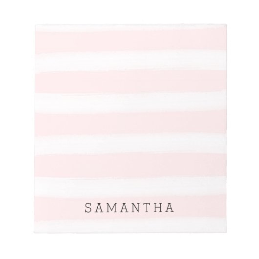 Weich rosa Streifen Wasserfarbe Notizblock (Vorderseite)