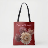 Weich rosa Strohblumen auf Maroon für Mama oder ir Tasche (Vorderseite)