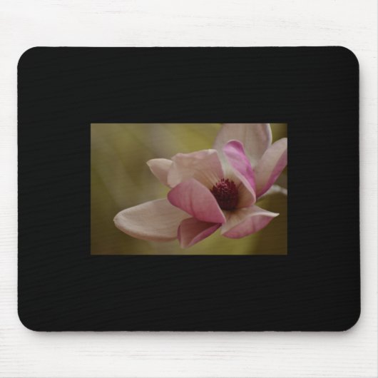 Weich rosa Träume blühen Sticker Mousepad (Vorne)