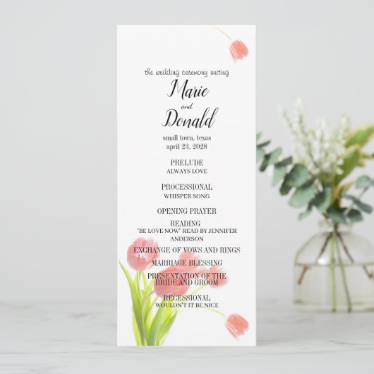 Weich rosa Tulissen Programm (Stehend Vorderseite)