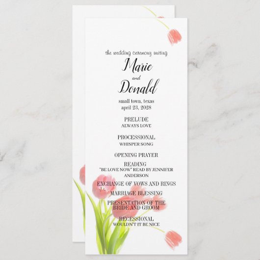 Weich rosa Tulissen Programm (Vorne/Hinten)