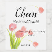 Weich rosa Tulissen Weinetikett (Einzelnes Label)