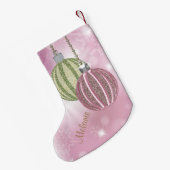 Weich rosa u. grüne kleiner weihnachtsstrumpf (Rückseite (Hängend))