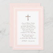 Weich rosa und braun einladung (Vorne/Hinten)