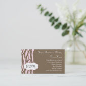 Weich rosa und braune Monogramm-Rahmen-Visitenkart Visitenkarte (Stehend Vorderseite)