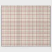 Weich Rosa und Creme Tartan Kariert Geschenkpapier (Flach)