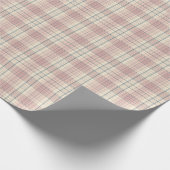 Weich Rosa und Creme Tartan Kariert Geschenkpapier (Ecke)